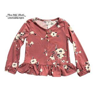 NEW Love, Glam Girl 3T Floral Print Peplum Top
